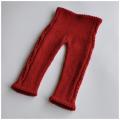 Red pants with braids - Children clothes - knitwork