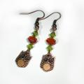 10th Earrings owlet - Earrings - beadwork