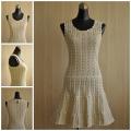 Ivory crocheted dress - Dresses - needlework