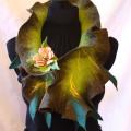 Brown-green scarf - Scarves & shawls - felting