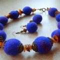 " Blue style with amber " - Kits - felting