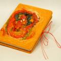 Yellow-orange notebook - For interior - felting