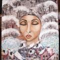 " Winter Angel " - Acrylic painting - drawing