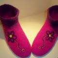 Stay with yellow flowers - Shoes & slippers - felting