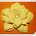 White leather brooch - Leather articles - making