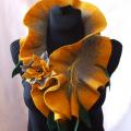 Gray mustard scarf - Scarves & shawls - felting