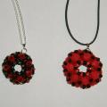 Red charms - Neck pendants - beadwork