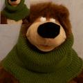 Green scarf-hood - Scarves & shawls - knitwork