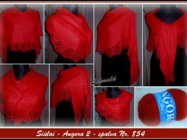 Red shawl - Machine knitting