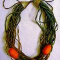 Necklace from silk ribbons No. 2 - Necklace - beadwork