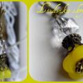 Earrings yellow - Earrings - beadwork