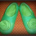 Green - Shoes & slippers - felting