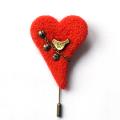 Brooch SA-289 (Heart) - Brooches - felting