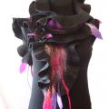 Black and violet scarf - Scarves & shawls - felting