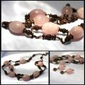 Pink quartz verinys - Necklace - beadwork