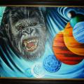 Cosmic Kong - Oil painting - drawing