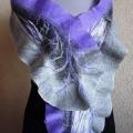 Scarf gray-violet - Scarves & shawls - felting
