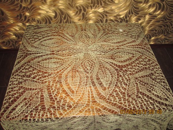 Knitting needles woven linen tablecloth 2