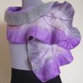 gray-lilac scarf - Scarves & shawls - felting