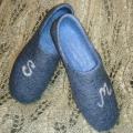 Men with initials - Shoes & slippers - felting