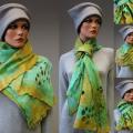 Felt scarf " Lime & amp; Lemon " - Scarves & shawls - felting