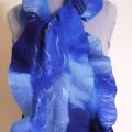 Sky-blue scarf blue - Scarves & shawls - felting