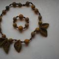 Necklace with leaves - Kits - felting