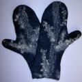 Black Blue garbaneles - Gloves & mittens - felting