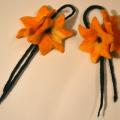 Yellow bells - Hair accessories - felting