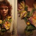 Yellow and lilac - Necklaces - felting