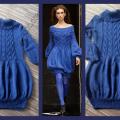 Blue knitted dress - Dresses - knitwork