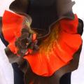 Brown-orange scarf - Scarves & shawls - felting