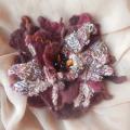 " cherry with marble " - Brooches - felting