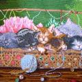 The Cat in the basket - Needlework - sewing