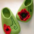 Poppy meadow - Shoes & slippers - felting