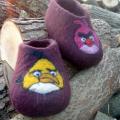 and again Angry Birds - Shoes & slippers - felting