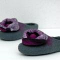 Lilac flowers - Shoes & slippers - felting