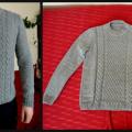 Masculine gray sweater - Sweaters & jackets - knitwork