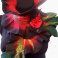 Black and red scarf - Scarves & shawls - felting