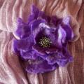 " Purple with pearls " - Flowers - felting