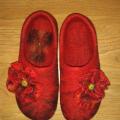 Again poppies ... - Shoes & slippers - felting