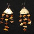 Brass earrings with amber - Metal products - making