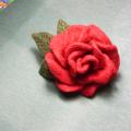 Red Rose - Brooches - felting