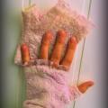 Strawberry Marshmallow - Wristlets - felting