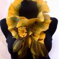 Yellow-brown scarf - Scarves & shawls - felting