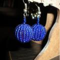 Blue auskariukai - Earrings - beadwork