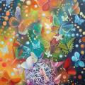 " butterflies flutter " 40x60 - Oil painting - drawing