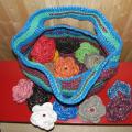 Basket and flower color - Lace - needlework