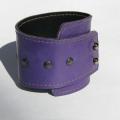 Purple trapeze-shaped bracelet. - Leather articles - making