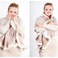 Felted wool and linen robe " latte " - Wraps & cloaks - felting